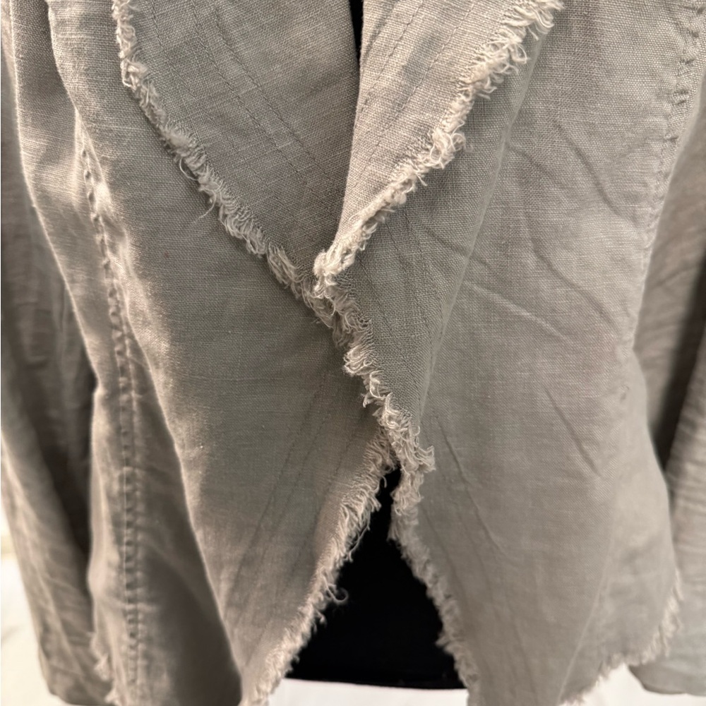 INC International Concepts Frayed Edge Light Gray Blazer SzL - Picture 3 of 7